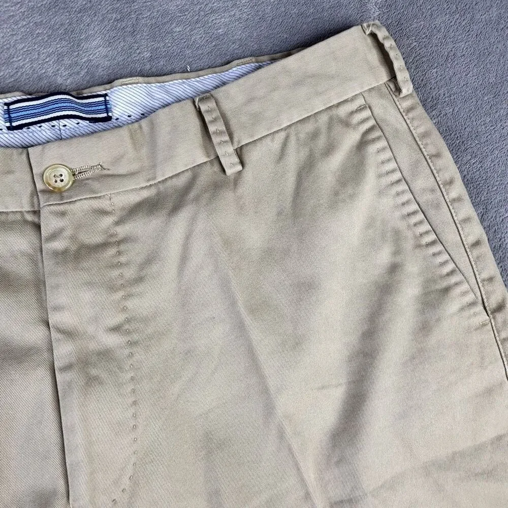 Peter Millar Shorts Mens 35 Khaki Flat Front Classic‎ Golf Chino Casual Peru